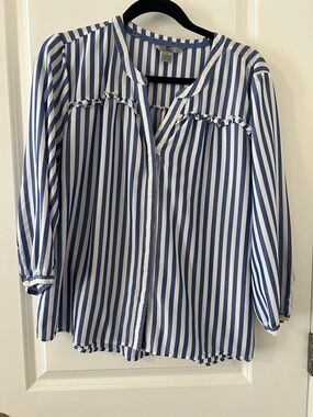 Bass Blue and White Vertical Stripe Shirt